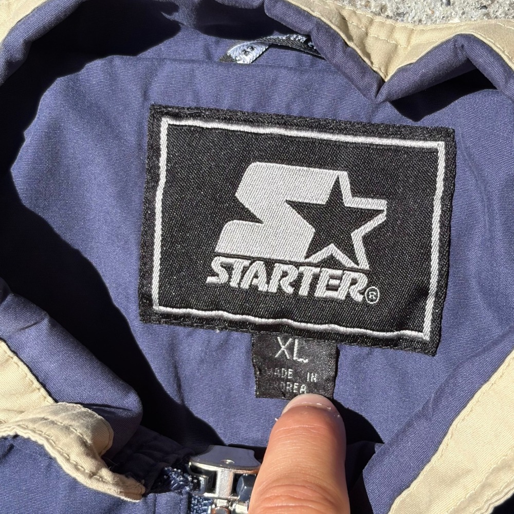 Vintage Starter Block Island Windbreaker Jacket Navy Blue XL Full Zip Korea - Picture 3 of 4